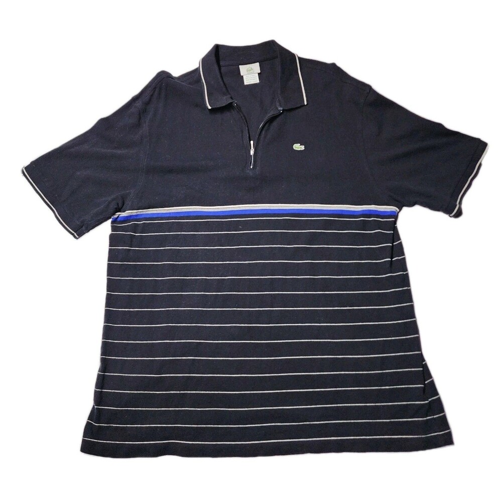 VTG Chemise Lacoste Made in France Zip Polo Shirt Mens 7 XXL Devanlay EUC 80s 90